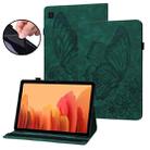 For Samsung Galaxy Tab A7 T500 Big Butterfly Embossed Leather Tablet Case(Green) - 1