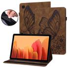 For Samsung Galaxy Tab A7 T500 Big Butterfly Embossed Leather Tablet Case(Brown) - 1