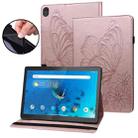 For Lenovo Tab M10 X505L Big Butterfly Embossed Leather Tablet Case(Rose Gold) - 1