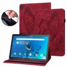 For Lenovo Tab M10 X505L Big Butterfly Embossed Leather Tablet Case(Red) - 1