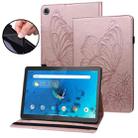 For Lenovo Tab M8 8505X Big Butterfly Embossed Leather Tablet Case(Rose Gold) - 1