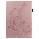 For Lenovo Tab M10 Plus 10.6 3rd Gen 2022 Big Butterfly Embossed Leather Tablet Case(Rose Gold) - 1