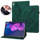 For Lenovo Tab P11 Big Butterfly Embossed Leather Tablet Case(Green) - 1