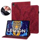For Lenovo Legion Y700 Big Butterfly Embossed Leather Tablet Case(Red) - 1