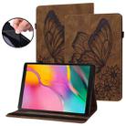 For Amazon Kindle Paperwhite 4 / 3 / 2 / 1 Big Butterfly Embossed Smart Leather Tablet Case(Brown) - 1