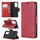 For Huawei P40 Retro Lambskin Texture Pure Color Horizontal Flip PU Leather Case with Holder & Card Slots & Wallet & Lanyard(Red) - 1