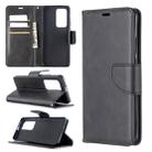 For Huawei P40 Pro Retro Lambskin Texture Pure Color Horizontal Flip PU Leather Case with Holder & Card Slots & Wallet & Lanyard(Black) - 1