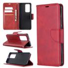 For Huawei P40 Pro Retro Lambskin Texture Pure Color Horizontal Flip PU Leather Case with Holder & Card Slots & Wallet & Lanyard(Red) - 1