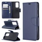 For Huawei P40 Pro Retro Lambskin Texture Pure Color Horizontal Flip PU Leather Case with Holder & Card Slots & Wallet & Lanyard(Blue) - 1