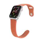 Nail Silver Buckle Leather Watch Band For Apple Watch Series 9&8&7 41mm / SE 3&SE 2&6&SE&5&4 40mm / 3&2&1 38mm(Orange) - 1