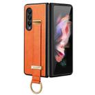 For Samsung Galaxy Z Fold3 5G SULADA Cool Series PC + Leather Texture Skin Feel Shockproof Phone Case(Orange) - 1