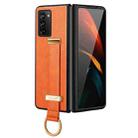 For Samsung Galaxy Z Fold2 SULADA Cool Series PC + Leather Texture Skin Feel Shockproof Phone Case(Orange) - 1