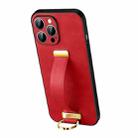 For iPhone 12 Pro SULADA Cool Series PC + Leather Texture Skin Feel Shockproof Phone Case (Red) - 1