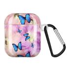 Painted Plastic Wireless Earphone Protective Case For AirPods 1 / 2(Purple Butterfly) - 1