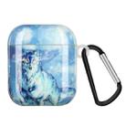 Painted Plastic Wireless Earphone Protective Case For AirPods 1 / 2(Snow Mountain Wolf) - 1