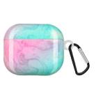 Painted Plastic Wireless Earphone Protective Case For AirPods 3(Pink Green Mable) - 1