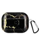 Painted Plastic Wireless Earphone Protective Case For AirPods Pro(Black Gold Marble) - 1