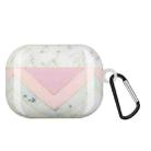 Painted Plastic Wireless Earphone Protective Case For AirPods Pro(Splicing Marble) - 1