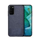 For Huawei Honor V30 Shockproof Splicing PU + Cloth Texture PC + TPU Protective Case(Blue) - 1