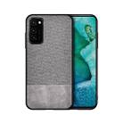 For Huawei Honor V30 Shockproof Splicing PU + Cloth Texture PC + TPU Protective Case(Grey) - 1