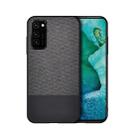 For Huawei Honor V30 Shockproof Splicing PU + Cloth Texture PC + TPU Protective Case(Black) - 1