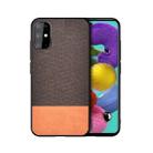 For Galaxy S20+ Shockproof Splicing PU + Cloth Texture PC + TPU Protective Case(Brown) - 1