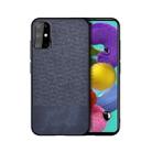 For Galaxy S20 Shockproof Splicing PU + Cloth Texture PC + TPU Protective Case(Blue) - 1
