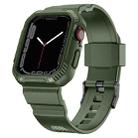 Integrated Carbon Fiber Pattern Silicone Watch Band For Apple Watch Series 8&7 41mm / SE 2&6&SE&5&4 40mm / 3&2&1 38mm(Green) - 1