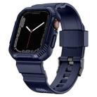 Integrated Carbon Fiber Pattern Silicone Watch Band For Apple Watch Series 8&7 45mm / SE 2&6&SE&5&4 44mm / 3&2&1 42mm(Blue) - 1