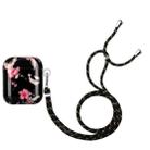 Painted Plastic Long Lanyard Wireless Earphone Protective Case For AirPods 1 / 2(Rhododendron) - 1