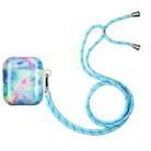 Painted Plastic Long Lanyard Wireless Earphone Protective Case For AirPods 1 / 2(Starry Sky Marble) - 1