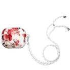 Painted Plastic Long Lanyard Wireless Earphone Protective Case For AirPods 3(Flower) - 1