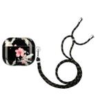 Painted Plastic Long Lanyard Wireless Earphone Protective Case For AirPods 3(Rhododendron) - 1