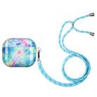 Painted Plastic Long Lanyard Wireless Earphone Protective Case For AirPods 3(Starry Sky Marble) - 1