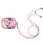 Painted Plastic Long Lanyard Wireless Earphone Protective Case For AirPods Pro(Purple Butterfly) - 1