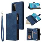 For OnePlus 9 Pro Multifunctional Frosted Zipper Wallet Leather Phone Case(Blue) - 1