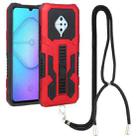 For vivo S1 Pro Vanguard Lanyard Kickstand TPU + PC Phone Case(Red) - 1