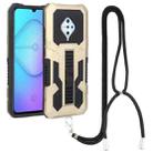 For vivo S1 Pro Vanguard Lanyard Kickstand TPU + PC Phone Case(Gold) - 1