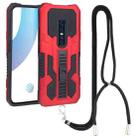 For vivo V17 Pro Vanguard Lanyard Kickstand TPU + PC Phone Case(Red) - 1