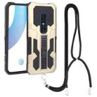 For vivo V17 Pro Vanguard Lanyard Kickstand TPU + PC Phone Case(Gold) - 1