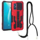 For vivo V19 Indonesia Vanguard Lanyard Kickstand TPU + PC Phone Case(Red) - 1