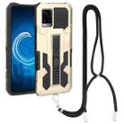 For vivo V20 Vanguard Lanyard Kickstand TPU + PC Phone Case(Gold) - 1