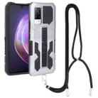 For vivo V21e Vanguard Lanyard Kickstand TPU + PC Phone Case(Silver) - 1