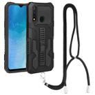 For vivo Y19 Vanguard Lanyard Kickstand TPU + PC Phone Case(Black) - 1