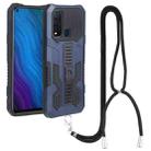 For vivo Y50 Vanguard Lanyard Kickstand TPU + PC Phone Case(Blue) - 1