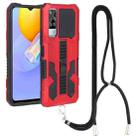 For vivo Y51 2020 December Vanguard Lanyard Kickstand TPU + PC Phone Case(Red) - 1