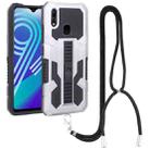 For vivo Y91 Vanguard Lanyard Kickstand TPU + PC Phone Case(Silver) - 1