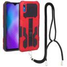 For vivo Y91i India / Y91C Vanguard Lanyard Kickstand TPU + PC Phone Case(Red) - 1