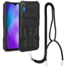 For vivo Y91i India / Y91C Vanguard Lanyard Kickstand TPU + PC Phone Case(Black) - 1