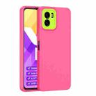 For vivo Y15s Lens Protection Skin Feel TPU Phone Case(Rose Red) - 1